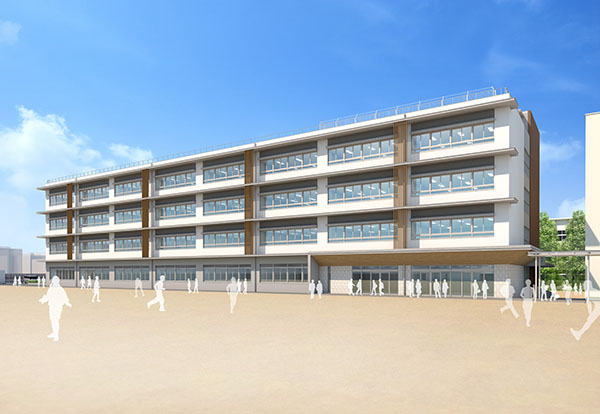 日本学園_まもなく完成する高校新校舎のパース
